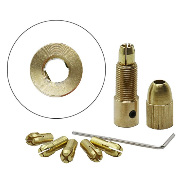7 pezzi/set ottone 0,5-3 mm piccola punta da trapano elettrico pinza micro twist 5,05 mm set di mandrini con chiave, 5.05mm