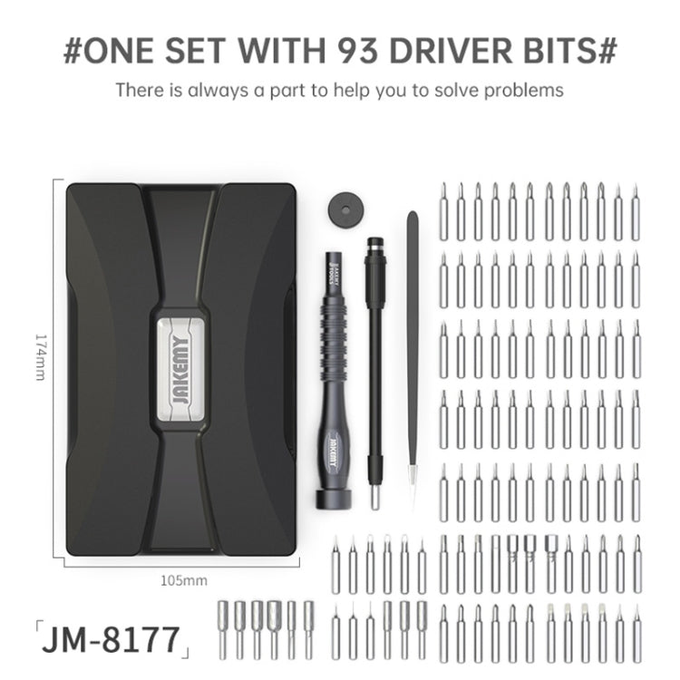 JAKEMY JM-8177 Set di strumenti di riparazione combinati multifunzionali con punta per cacciavite 106 in 1, JM-8177