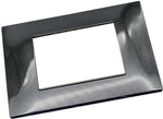 Placca 4 posti nera compatibile Vimar Plana 6004-02 4P EL1049