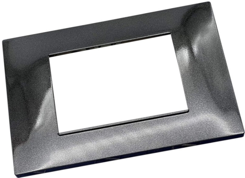 Placca 4 posti nera compatibile Vimar Plana 6004-02 4P EL1049