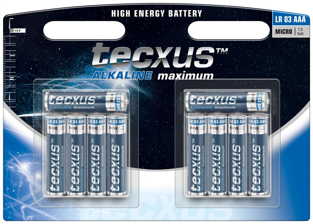 Batteria al manganese alcalino 1,5V LR03/AAA blister da 10