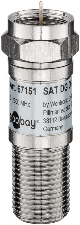 Attenuatore SAT 6 dB spina F presa F 75 Ohm 67151 4040849671517 F1442