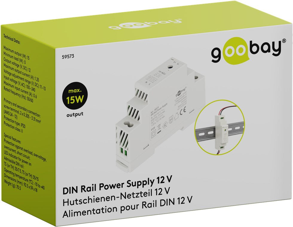 Alimentatore per guida DIN 12V 1,25A 15W 4040849595738 59573 F1465