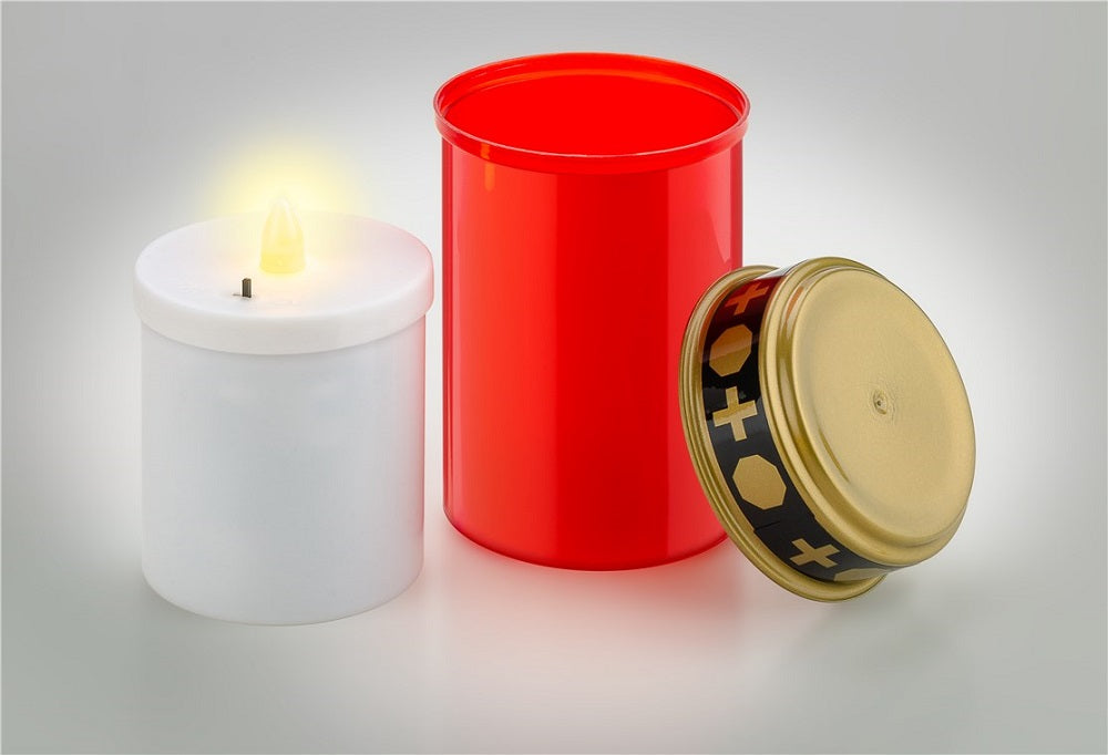 Lumino rosso a LED bianco caldo 2xAA IP44 4040849603358 60335 F1477