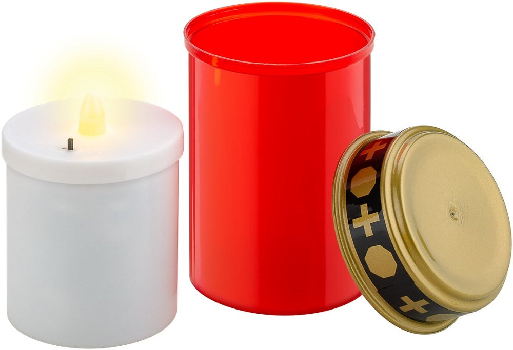 Lumino rosso a LED bianco caldo 2xAA IP44 4040849603358 60335 F1477