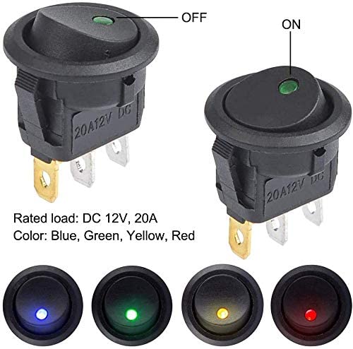 Interruttore a bilanciere luminoso Giallo/Verde/Rosso/Blu confezione 20 pezzi F1500
