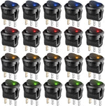Interruttore a bilanciere luminoso Giallo/Verde/Rosso/Blu confezione 20 pezzi