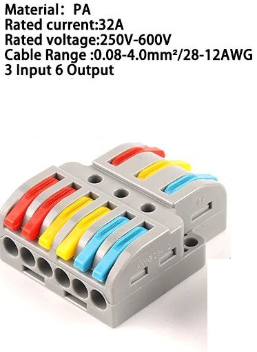 Morsettiera 3 INPUT / 6 OUTPUT 0.08-4.0mm ²/28-12AWG F1545