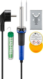 Set saldatore 30W con supporto/punte/stagno 10g e pasta saldante 10g