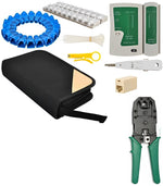 Set di strumenti di rete tester per cavi/crimpatrice/plug/copriconnettore/fascette 145 pezzi