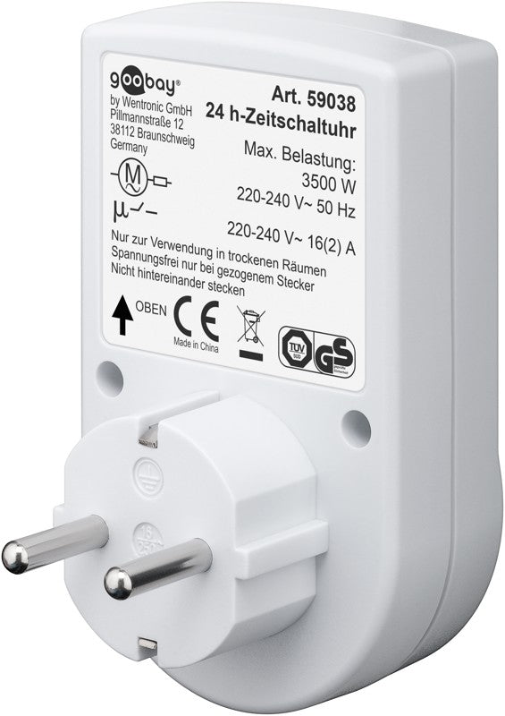 Timer analogico 16A 3500W per presa elettrica 4040849590382 59038 F1644