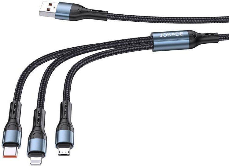 Cavo per ricarica 3in1 microUSB/Lightning/Type C 1.2m 3A JA024