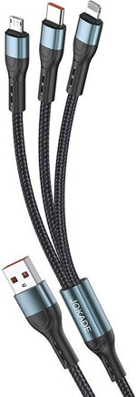 Cavo per ricarica 3in1 microUSB/Lightning/Type C 1.2m 3A JA024