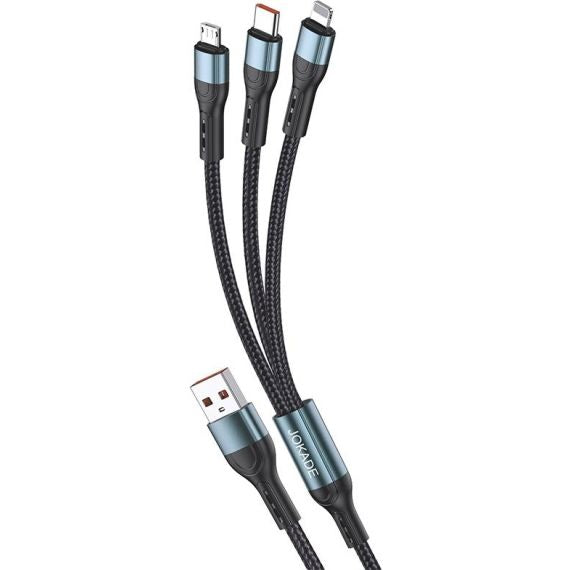 Cavo per ricarica 3in1 microUSB/Lightning/Type C 1.2m 3A JA024