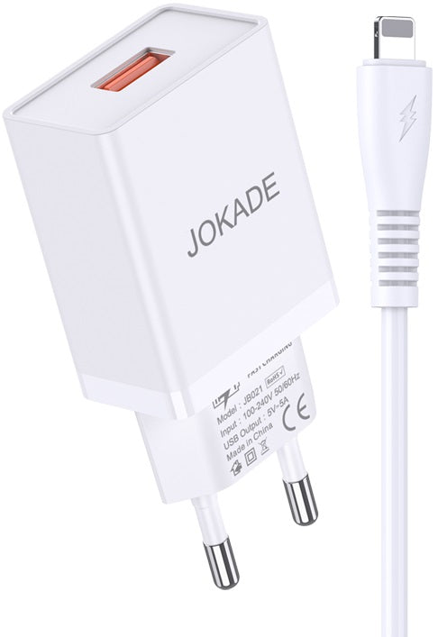 Caricabatterie USB Lightning  ricarica rapida 5V/5A JB022