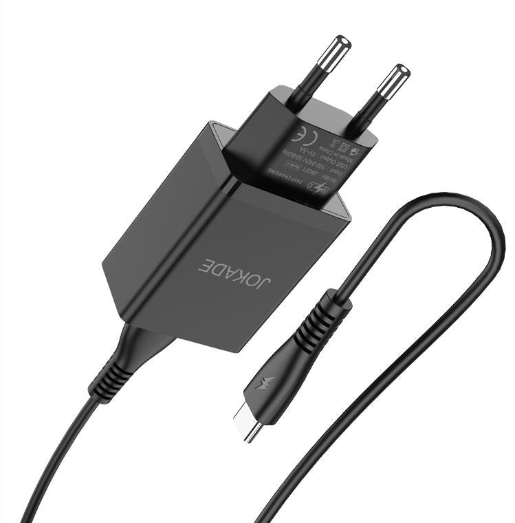 Caricabatterie USB type C ricarica rapida 5V/5A nero JB022 F2160