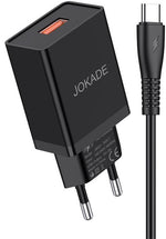 Caricabatterie USB type C ricarica rapida 5V/5A nero JB022 F2160