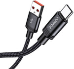 Cavo per ricarica e sincronizzazione USB Type-C 3m ricarica rapida 5A nero intrecciato JA057 6921042150109 F2360