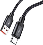 Cavo per ricarica e sincronizzazione USB Type-C 3m ricarica rapida 5A nero intrecciato JA057 6921042150109 F2360