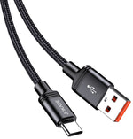 Cavo per ricarica e sincronizzazione USB Type-C 3m ricarica rapida 5A nero intrecciato JA057 6921042150109 F2360