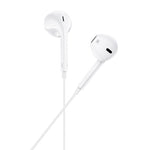 Cuffie auricolari con microfono 1.2m jack audio 3.5mm bianche JD008 F2420