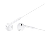 Cuffie auricolari con microfono 1.2m jack audio 3.5mm bianche JD008 F2420
