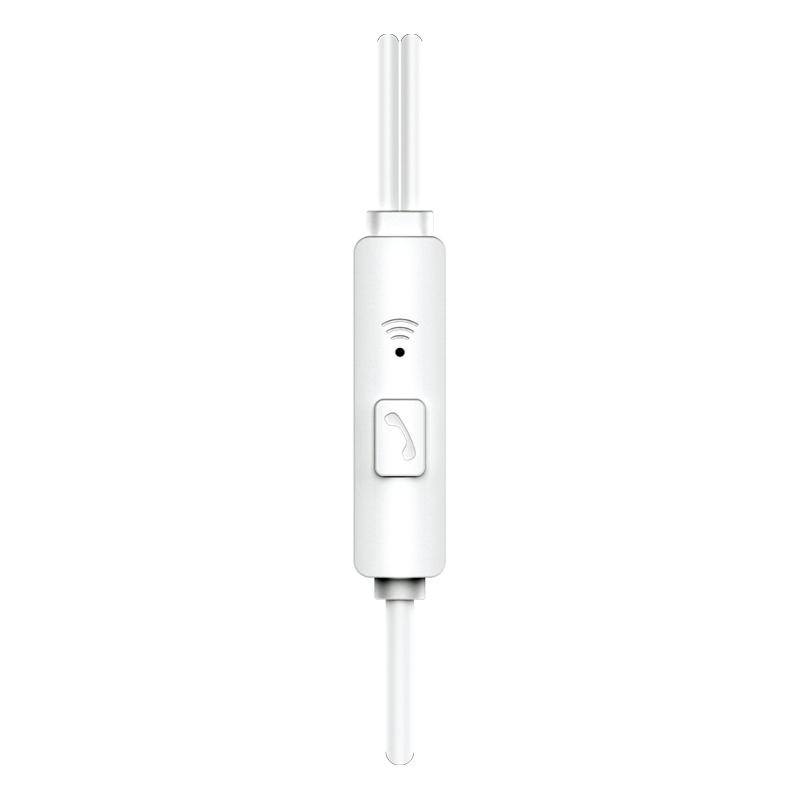 Cuffie auricolari con microfono 1.2m jack audio 3.5mm bianche JD008 F2420