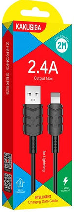 Cavo per ricarica e sincronizzazione Lightning 2m 2.4A nero KSC-716