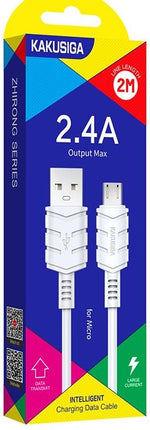 Cavo per ricarica e sincronizzazione microUSB 2m 2.4A bianco KSC-716