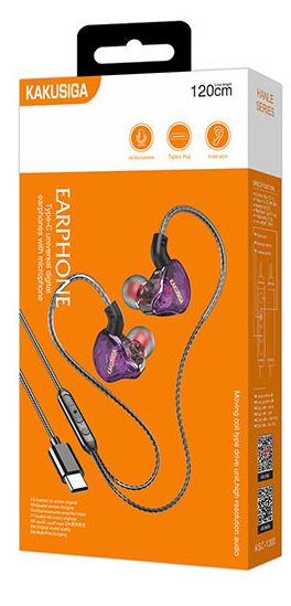 Cuffie auricolari con microfono 1,2m Type-c viola KSC-1300 F2482