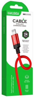 Cavo per ricarica e sincronizzazione USB Lightning rosso 2m KSC-698 6921042121383 F3085
