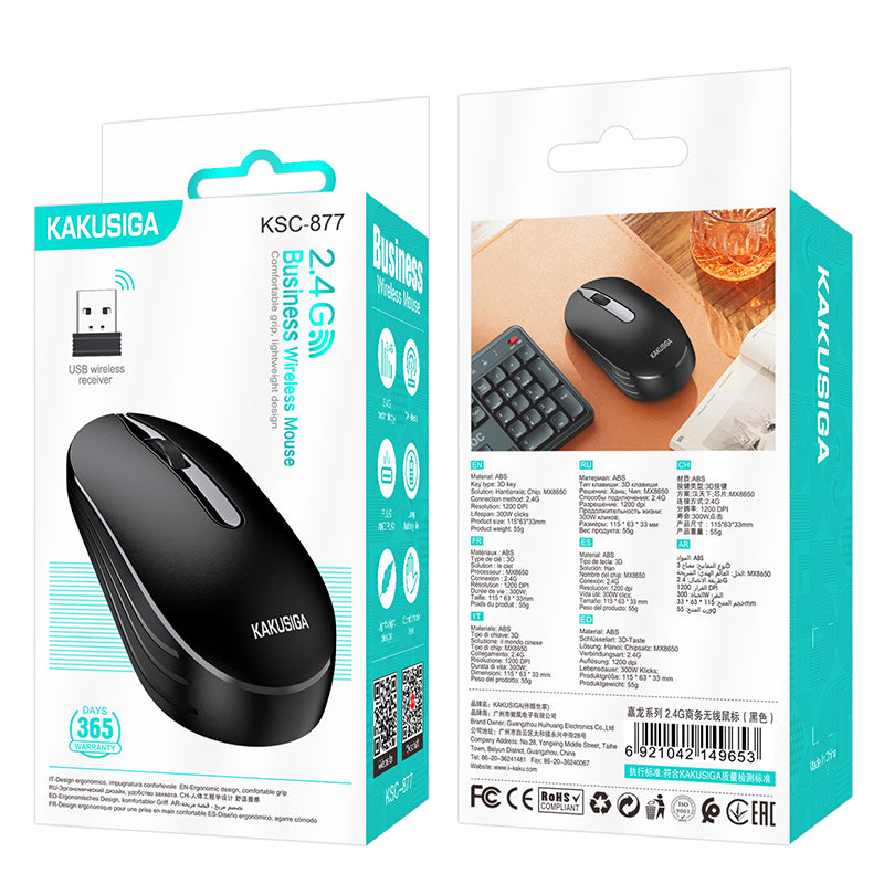 Mouse wireless 2.4G 1200 DPI nero KSC-877 F4298