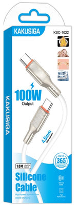 Cavo USB-C  PD 100W bianco 1 m KSC-1022 6921042155678 F4323