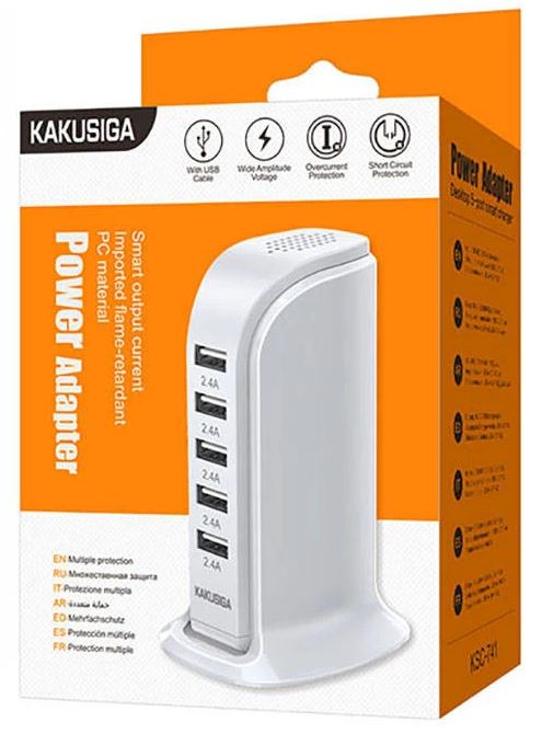 Caricabatterie USB da tavolo 5 porte 2.4A KSC-741 F4640