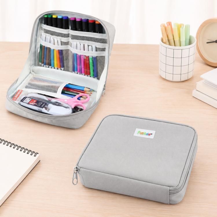 FunAdd Astuccio per matite di grande capacità Organizzatore Borsa cosmetica in tela, dimensioni: 230 x 170 x 75 mm, 230 x 170 x 75mm