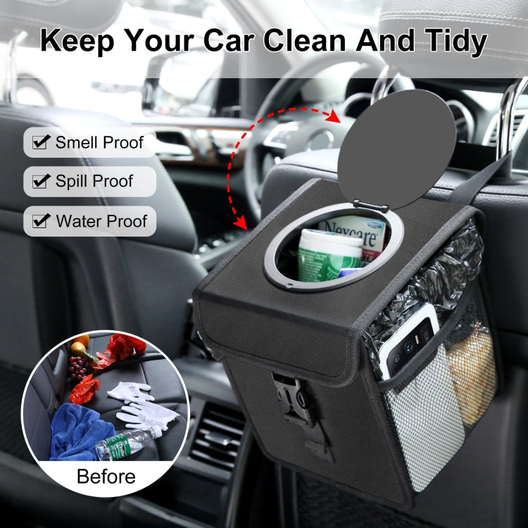 FUNADD Scatola portaoggetti per auto pieghevole per bidone della spazzatura con gancio per sedile posteriore per auto pieghevole, Car Garbage Can