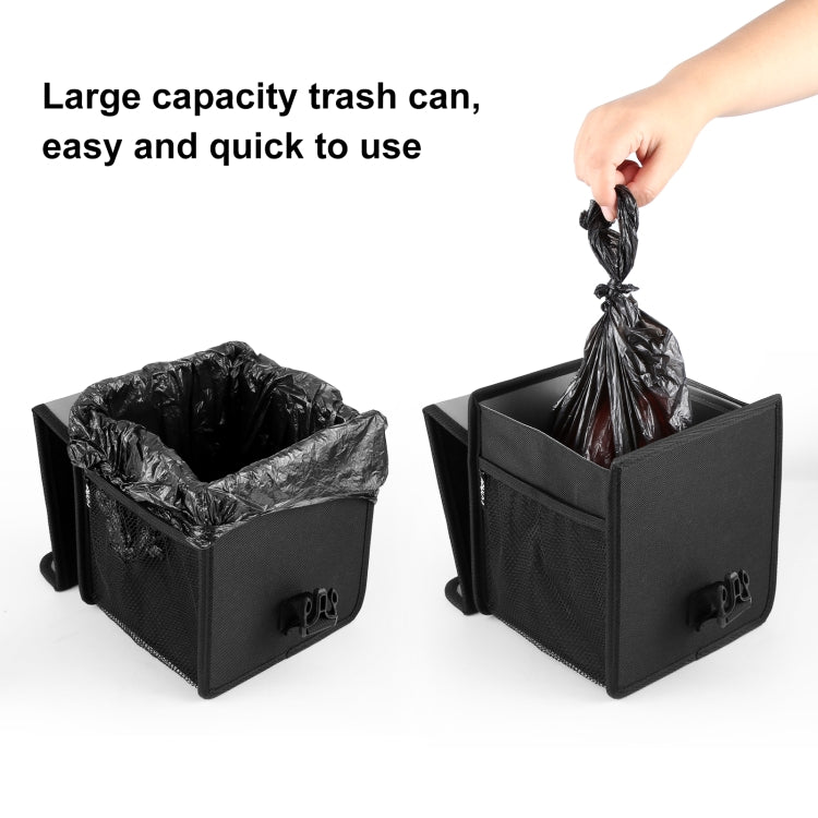 FUNADD Scatola portaoggetti per auto pieghevole per bidone della spazzatura con gancio per sedile posteriore per auto pieghevole, Car Garbage Can