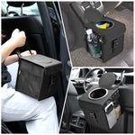 FUNADD Scatola portaoggetti per auto pieghevole per bidone della spazzatura con gancio per sedile posteriore per auto pieghevole, Car Garbage Can