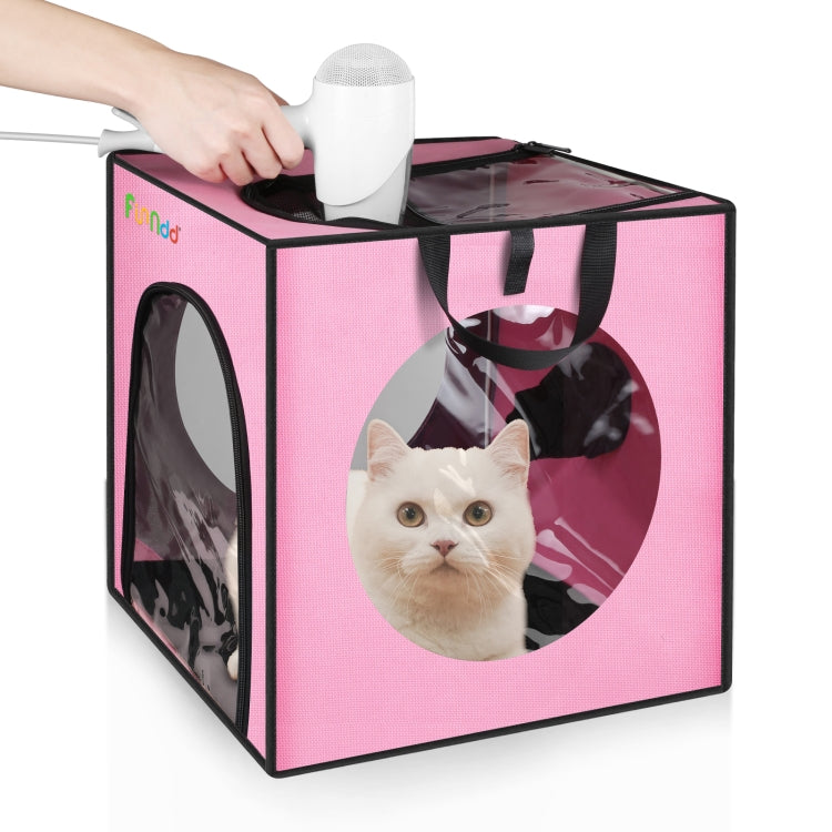 FUNADD Gabbia per asciugatrice pieghevole portatile con scatola per asciugatura da bagno per animali domestici, adatta per animali domestici fino a 5 kg, Folding Dryer Cage