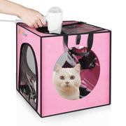 FUNADD Gabbia per asciugatrice pieghevole portatile con scatola per asciugatura da bagno per animali domestici, adatta per animali domestici fino a 5 kg, Folding Dryer Cage