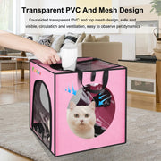 FUNADD Gabbia per asciugatrice pieghevole portatile con scatola per asciugatura da bagno per animali domestici, adatta per animali domestici fino a 5 kg, Folding Dryer Cage