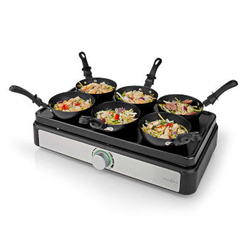 Party Wok Set | Grill | 6 Persons | Spatula | Temperature settings | Non-stick coating | Rectangle