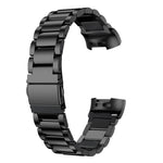 Cinturino per orologio in acciaio inossidabile massiccio con fibbia a fionda a tre perline per Fitbit Charge 4, Three Beads for Fitbit Charge 4