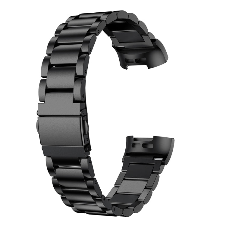 Cinturino per orologio in acciaio inossidabile massiccio con fibbia a fionda a tre perline per Fitbit Charge 4, Three Beads for Fitbit Charge 4