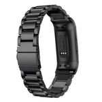 Cinturino per orologio in acciaio inossidabile massiccio con fibbia a fionda a tre perline per Fitbit Charge 4, Three Beads for Fitbit Charge 4