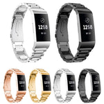 Cinturino per orologio in acciaio inossidabile massiccio con fibbia a fionda a tre perline per Fitbit Charge 4, Three Beads for Fitbit Charge 4