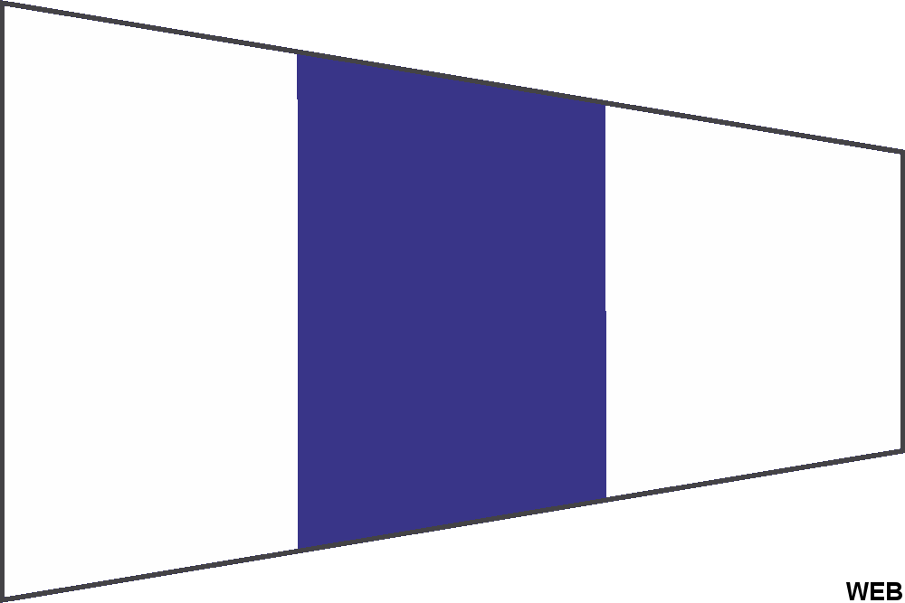 Pennello segnalazione nautica "Designazione" 190x56x17cm