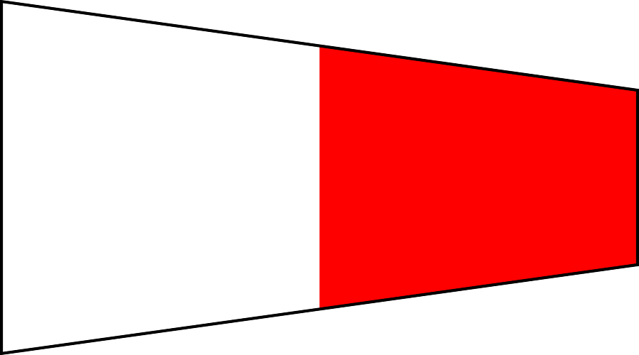 Bandiera Triangolare Segnalazione Nautica Interrogativa 50x170cm FLAG206