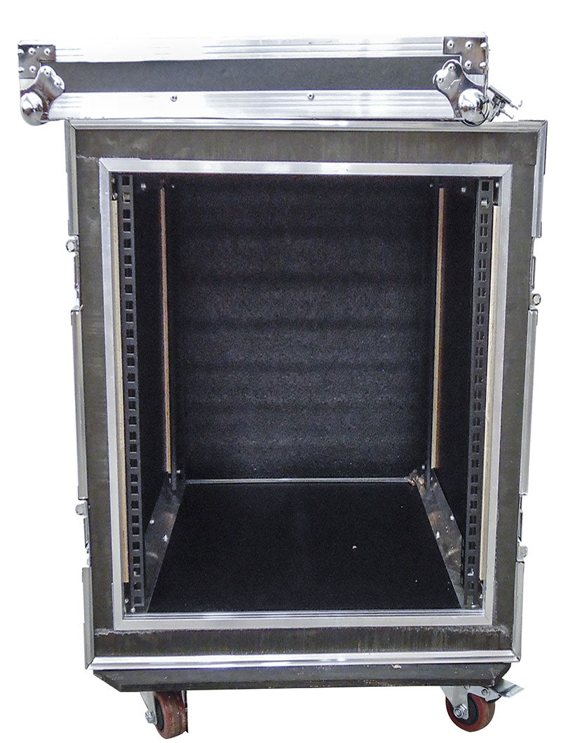 FLIGHT CASE 16U RACK 19" con ruote e doppio coperchio