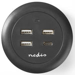 Caricabatterie da muro/scrivania ricarica rapida USB-C™/3xUSB-A 30W 1x3A/3x2.1A FSCSPD100GY 5412810318353 ND1261